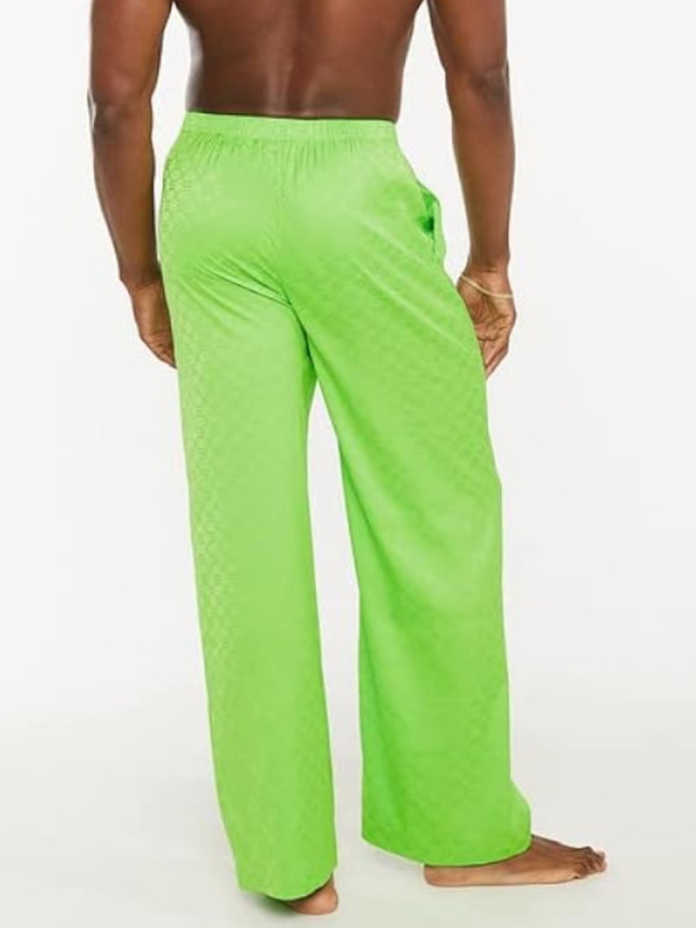 Savage Fenty Men’s Wide-Leg Lounge Pants in Bright Green